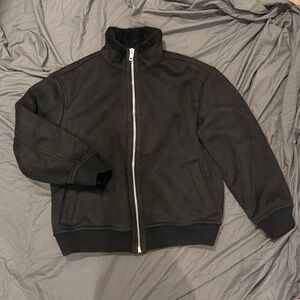 H&M Black Bomber Jacket with Sherpa Collar